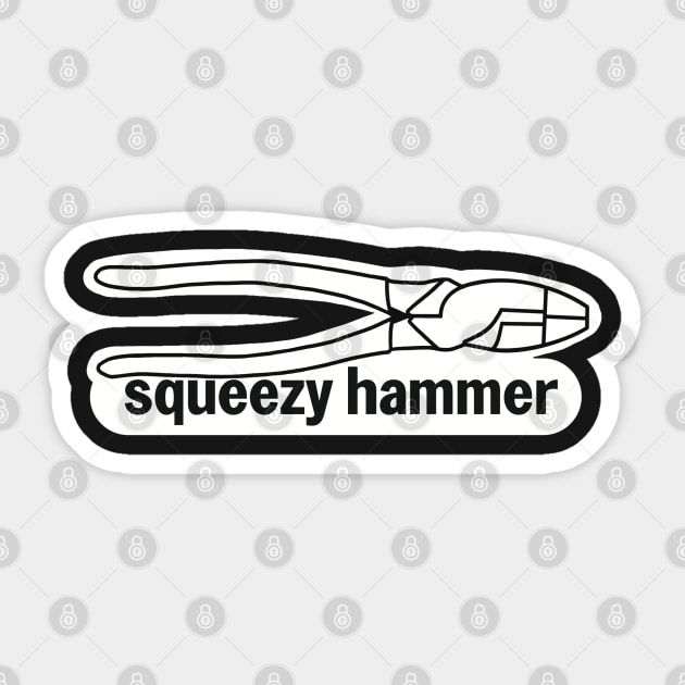 Funny Electrician Squeezy Hammer Sticker by The Trades Store